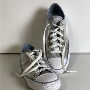 Converse Silver White Sneakers Classic Low-Top Design